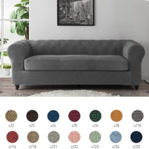 Bankhoes Chester met daaronder 16 verschillende kleuren