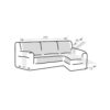 Afmetingen Chaise Longue Rechts 200cm.
