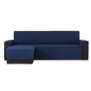 Bankbeschermer Geo Quilt Chaise Longue Links Blauw