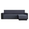 Bankbeschermer Geo Quilt Chaise Longue Rechts Grijs