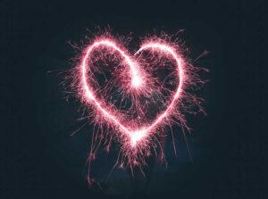 Vuurwerk in hartvorm