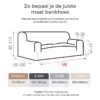 Afmetingen bankhoes Bellagio Velvet
